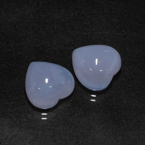 13.37 ct Blue Chalcedony Gemstone, Chalcedony Gem in Heart Cabochon Shape for Sale.