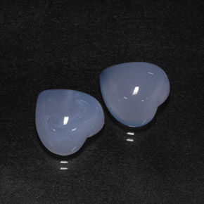12.83 ct Blue Chalcedony Stone, Natural Chalcedony in Heart Cabochon Shape for Sale