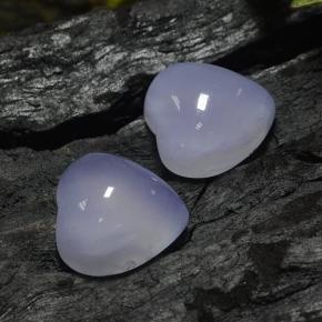13.65 ctw Blue Chalcedony Gemstones, Chalcedony Gems in Heart Cabochon Shape for Sale.