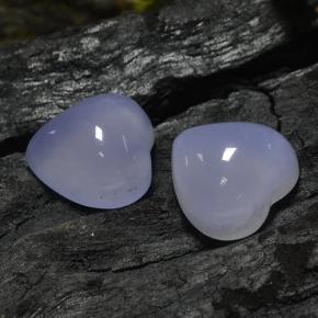 13.65 ctw Blue Chalcedony Stones, Natural Chalcedony in Heart Cabochon Shape for Sale