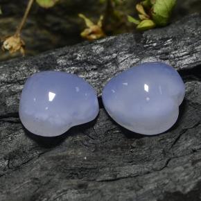 13.52 ctw Violet Chalcedony Stones, Natural Chalcedony in Heart Cabochon Shape for Sale