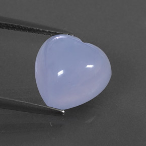 4.69 ct Blue Chalcedony Gemstone, Chalcedony Gem in Heart Cabochon Shape for Sale.