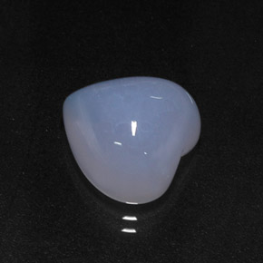 7.02 ct Blue Chalcedony Gemstone, Chalcedony Gem in Heart Cabochon Shape for Sale.