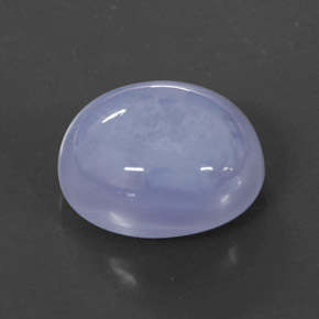 6.03 ct Blue Chalcedony Gemstone, Chalcedony Gem in Oval Cabochon Shape for Sale.