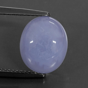 6.03 ct Blue Chalcedony Stone, Natural Chalcedony in Oval Cabochon Shape for Sale