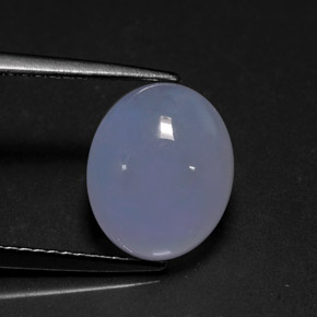 4.76 ct Blue Chalcedony Gemstone, Chalcedony Gem in Oval Cabochon Shape for Sale.