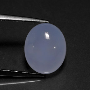 3.90 ct Blue Chalcedony Gemstone, Chalcedony Gem in Oval Cabochon Shape for Sale.