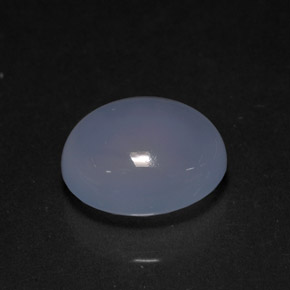 3.90 ct Blue Chalcedony Stone, Natural Chalcedony in Oval Cabochon Shape for Sale