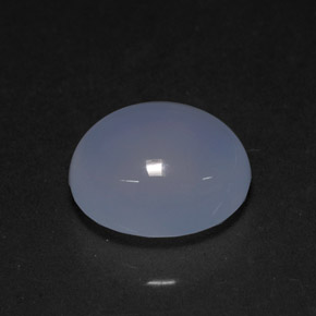 4.20 ct Blue Chalcedony Stone, Natural Chalcedony in Oval Cabochon Shape for Sale
