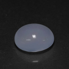 3.94 ct Blue Chalcedony Stone, Natural Chalcedony in Oval Cabochon Shape for Sale