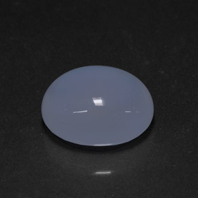 3.97 ct Blue Chalcedony Stone, Natural Chalcedony in Oval Cabochon Shape for Sale