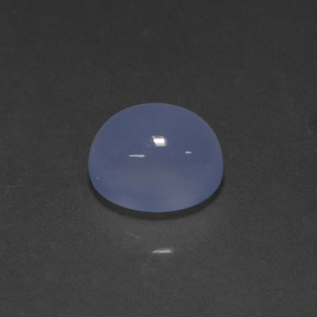 5.09 ct Blue Chalcedony Stone, Natural Chalcedony in Oval Cabochon Shape for Sale