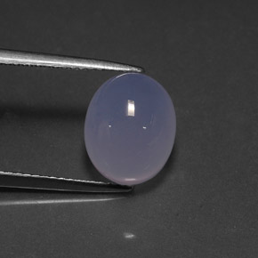 5.27 ct Blue Chalcedony Gemstone, Chalcedony Gem in Oval Cabochon Shape for Sale.