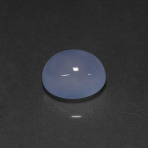 4.73 ct Blue Chalcedony Stone, Natural Chalcedony in Oval Cabochon Shape for Sale