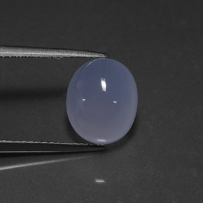 4.75 ct Blue Chalcedony Gemstone, Chalcedony Gem in Oval Cabochon Shape for Sale.