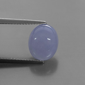4.34 ct Blue Chalcedony Gemstone, Chalcedony Gem in Oval Cabochon Shape for Sale.
