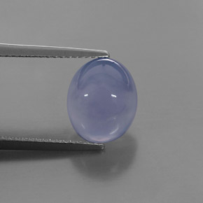 3.95 ct Blue Chalcedony Gemstone, Chalcedony Gem in Oval Cabochon Shape for Sale.
