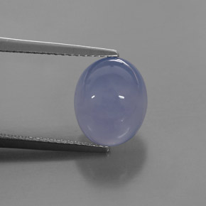4.87 ct Blue Chalcedony Gemstone, Chalcedony Gem in Oval Cabochon Shape for Sale.