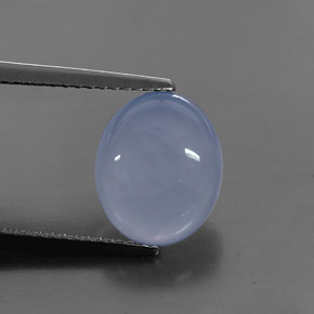 3.58 ct Blue Chalcedony Gemstone, Chalcedony Gem in Oval Cabochon Shape for Sale.
