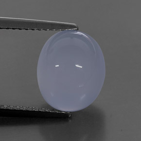 5.03 ct Blue Chalcedony Gemstone, Chalcedony Gem in Oval Cabochon Shape for Sale.
