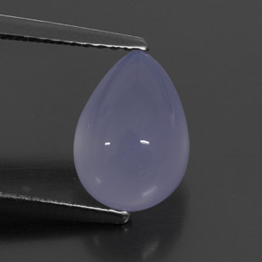 2.52 ct Blue Chalcedony Stone, Natural Chalcedony in Pear Cabochon Shape for Sale