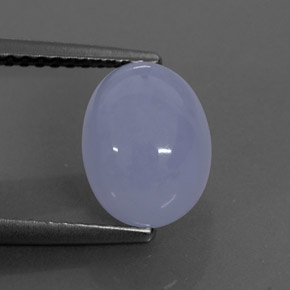 2.70 ct Blue Chalcedony Gemstone, Chalcedony Gem in Oval Cabochon Shape for Sale.
