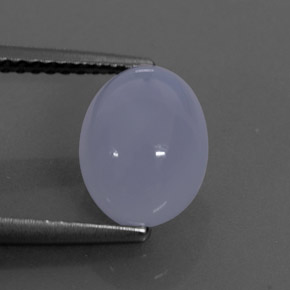 2.42 ct Blue Chalcedony Gemstone, Chalcedony Gem in Oval Cabochon Shape for Sale.