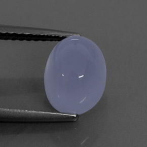 2.72 ct Blue Chalcedony Gemstone, Chalcedony Gem in Oval Cabochon Shape for Sale.