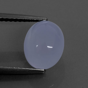 2.70 ct Blue Chalcedony Gemstone, Chalcedony Gem in Oval Cabochon Shape for Sale.