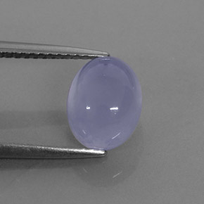 2.55 ct Blue Chalcedony Gemstone, Chalcedony Gem in Oval Cabochon Shape for Sale.