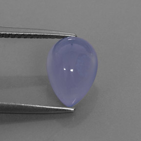 2.40 ct Blue Chalcedony Stone, Natural Chalcedony in Pear Cabochon Shape for Sale