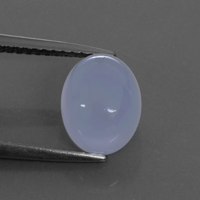 3.07 ct Blue Chalcedony Gemstone, Chalcedony Gem in Oval Cabochon Shape for Sale.