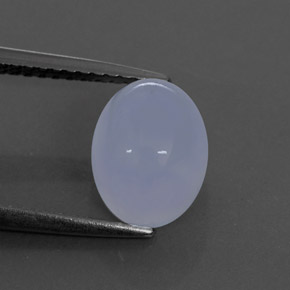 3.07 ct Blue Chalcedony Gemstone, Chalcedony Gem in Oval Cabochon Shape for Sale.