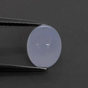 2.84 ct Blue Chalcedony Stone, Natural Chalcedony in Oval Cabochon Shape for Sale