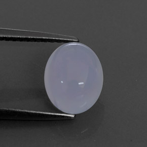 2.28 ct Blue Chalcedony Gemstone, Chalcedony Gem in Oval Cabochon Shape for Sale.