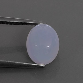 2.82 ct Blue Chalcedony Gemstone, Chalcedony Gem in Oval Cabochon Shape for Sale.