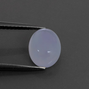 2.33 ct Blue Chalcedony Gemstone, Chalcedony Gem in Oval Cabochon Shape for Sale.
