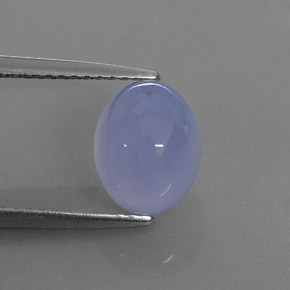2.74 ct Blue Chalcedony Gemstone, Chalcedony Gem in Oval Cabochon Shape for Sale.