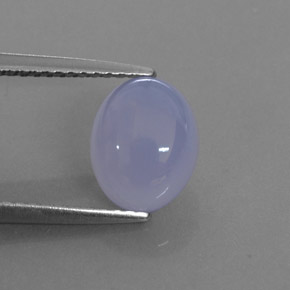 2.20 ct Blue Chalcedony Gemstone, Chalcedony Gem in Oval Cabochon Shape for Sale.