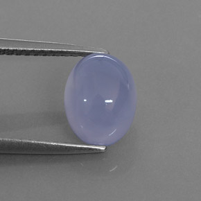 2.44 ct Blue Chalcedony Gemstone, Chalcedony Gem in Oval Cabochon Shape for Sale.
