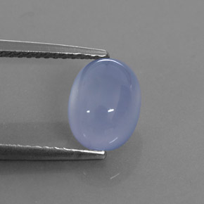 2.43 ct Blue Chalcedony Gemstone, Chalcedony Gem in Oval Cabochon Shape for Sale.