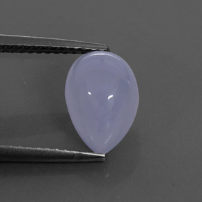 2.84 ct Blue Chalcedony Gemstone, Chalcedony Gem in Pear Cabochon Shape for Sale.