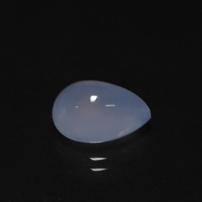 3.68 ct Blue Chalcedony Stone, Natural Chalcedony in Pear Cabochon Shape for Sale
