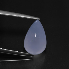 6.09 ct Blue Chalcedony Gemstone, Chalcedony Gem in Pear Cabochon Shape for Sale.