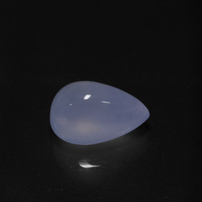 6.09 ct Blue Chalcedony Stone, Natural Chalcedony in Pear Cabochon Shape for Sale