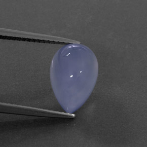 4.24 ct Blue Chalcedony Gemstone, Chalcedony Gem in Pear Cabochon Shape for Sale.
