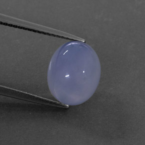 4.35 ct Blue Chalcedony Gemstone, Chalcedony Gem in Oval Cabochon Shape for Sale.