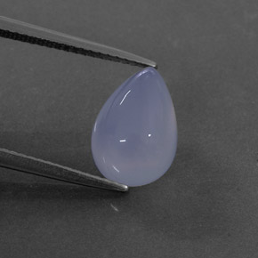 4.11 ct Blue Chalcedony Gemstone, Chalcedony Gem in Pear Cabochon Shape for Sale.