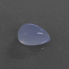 4.11 ct Blue Chalcedony Stone, Natural Chalcedony in Pear Cabochon Shape for Sale