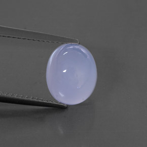 3.99 ct Blue Chalcedony Gemstone, Chalcedony Gem in Oval Cabochon Shape for Sale.